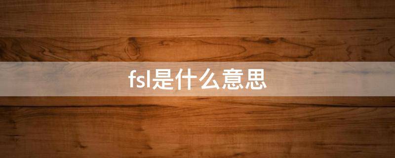 fsl是什么意思 false是什么意思