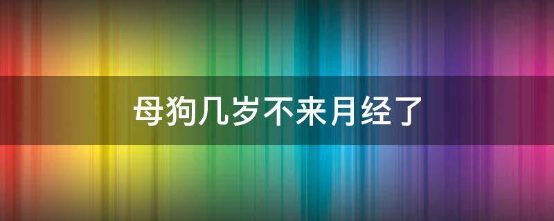 母狗几岁不来月经了 狗狗大姨妈几岁大概不来了