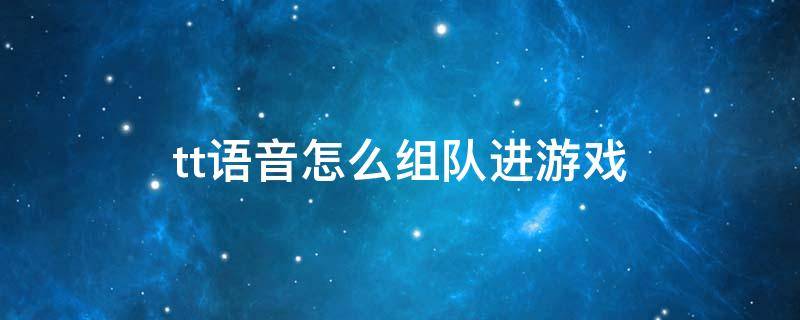 tt语音怎么组队进游戏 tt语音怎么组队进游戏加好友