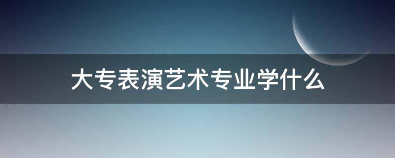 大专表演艺术专业学什么（大专表演艺术专业学什么晋中）