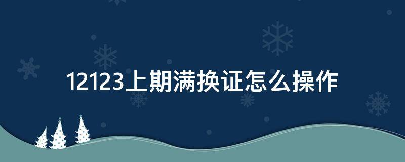 12123上期满换证怎么操作 12123上期满换证怎么操作不了