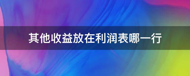 其他收益放在利润表哪一行（利润表的其他收益放在哪个里边）