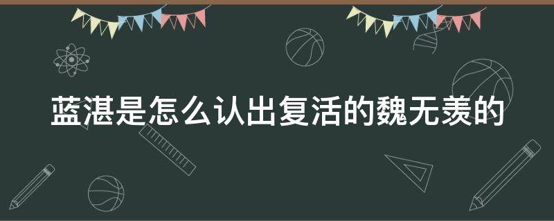 蓝湛是怎么认出复活的魏无羡的 蓝湛是天生弯还是掰弯