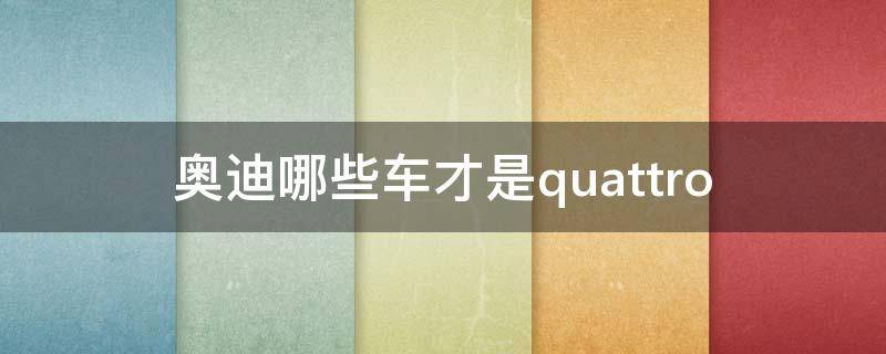 奥迪哪些车才是quattro（奥迪哪些车才是quattro 知乎）