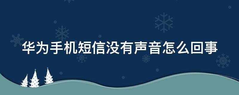 华为手机短信没有声音怎么回事 短信能收到但是不提示