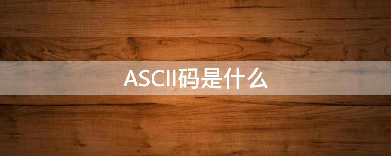 ASCII码是什么 ascii码中文意思是什么