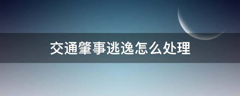 交通肇事逃逸怎么处理（对方交通肇事逃逸怎么处理）