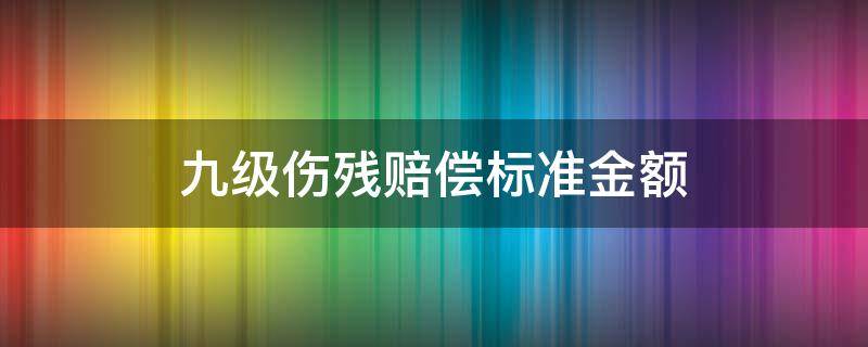 九级伤残赔偿标准金额 浙江省九级伤残赔偿标准金额