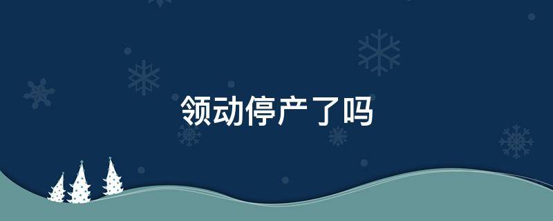 领动停产了吗（现代领动停产了吗）