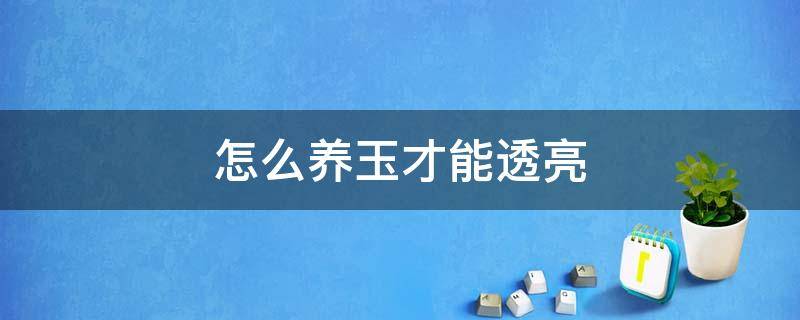 怎么养玉才能透亮（如何把玉养得通透）