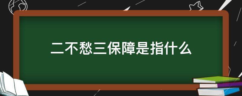 二不愁三保障是指什么（二不愁三保障）