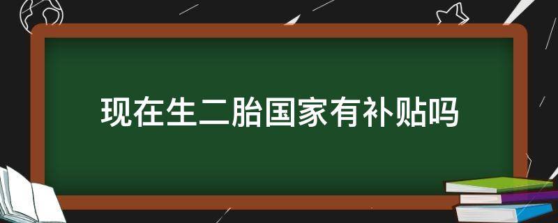 现在生二胎国家有补贴吗（现在生二胎国家有补贴吗?有多少2020）