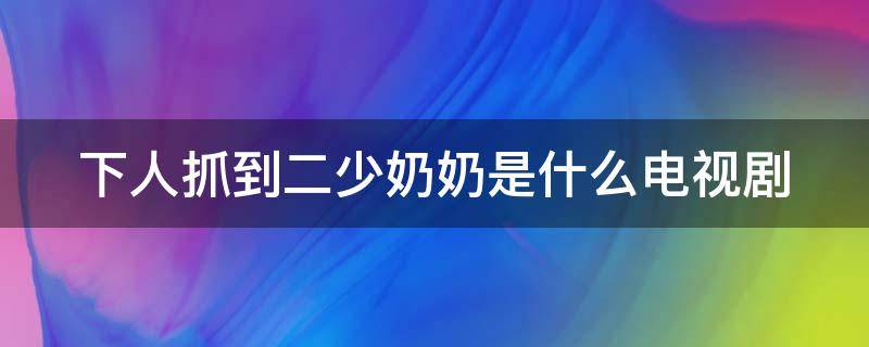 下人抓到二少奶奶是什么电视剧 下人抓到二少奶奶是什么电视剧名字