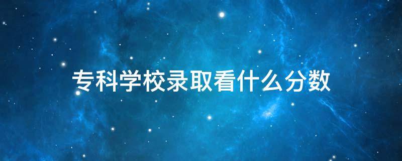 专科学校录取看什么分数（专科大学录取看什么分数）