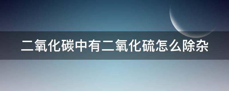 二氧化碳中有二氧化硫怎么除杂（二氧化碳中有二氧化硫怎么除杂的）