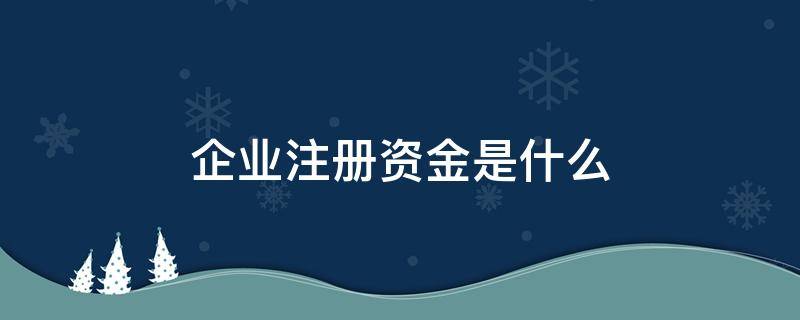 企业注册资金是什么（注册资本是什么意思）