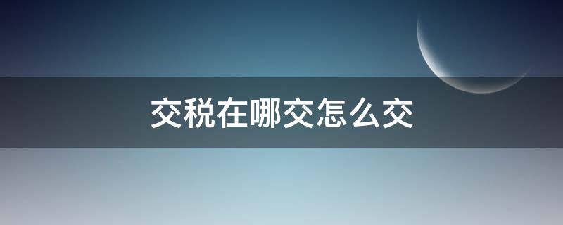 交税在哪交怎么交 交税款在哪里交