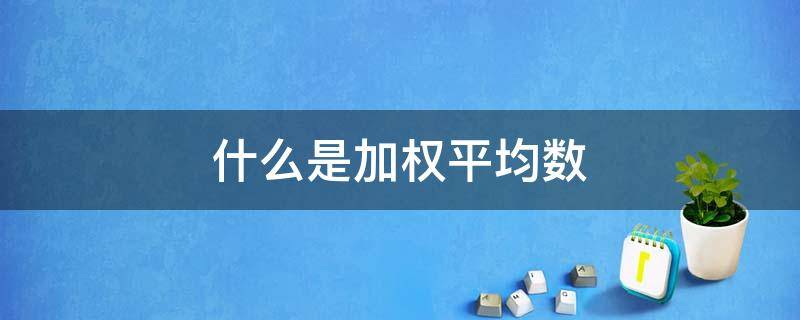 什么是加权平均数 什么是加权平均数?如何计算