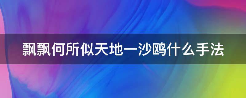 飘飘何所似天地一沙鸥什么手法（飘飘何所似,天地一沙鸥什么表现手法）