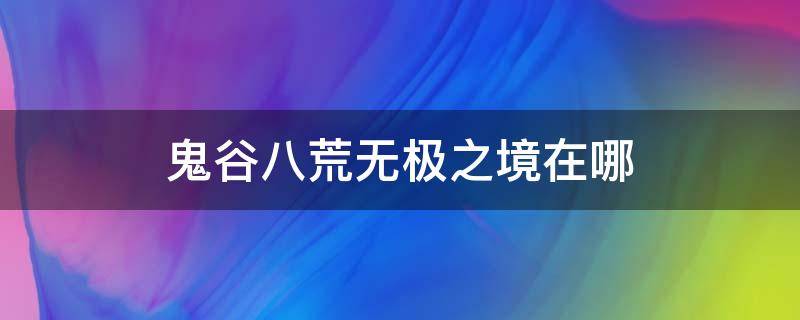 鬼谷八荒无极之境在哪 鬼谷八荒无极之境没有