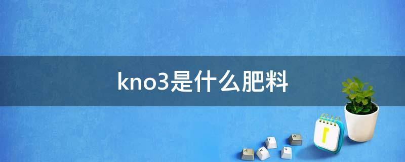 kno3是什么肥料（kno3是什么肥料的主要成分）
