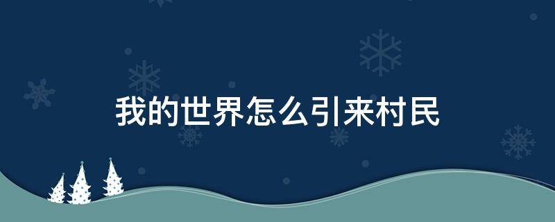 我的世界怎么引来村民（我的世界拿什么引村民）