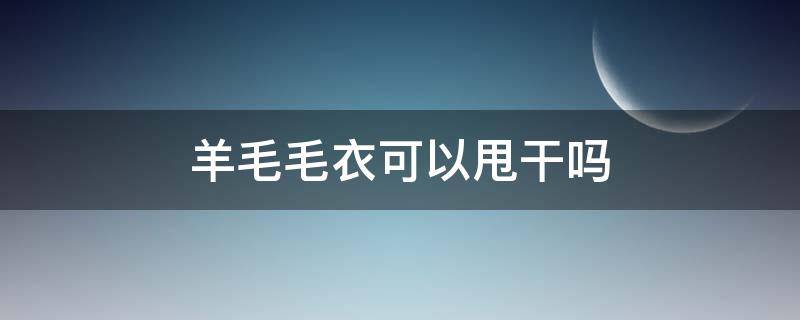 羊毛毛衣可以甩干吗（羊毛毛衣可以甩干么）