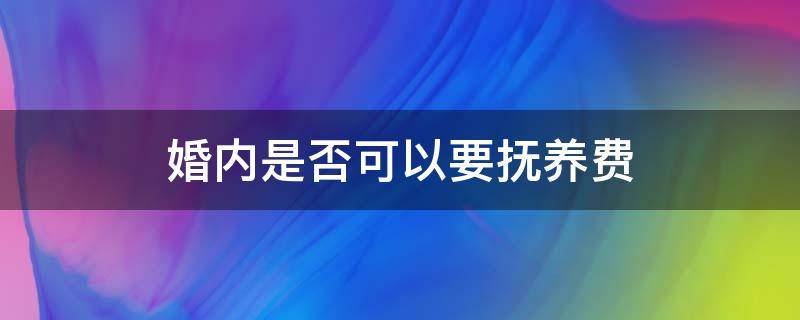 婚内是否可以要抚养费（婚内抚养费什么情况下可以不给）