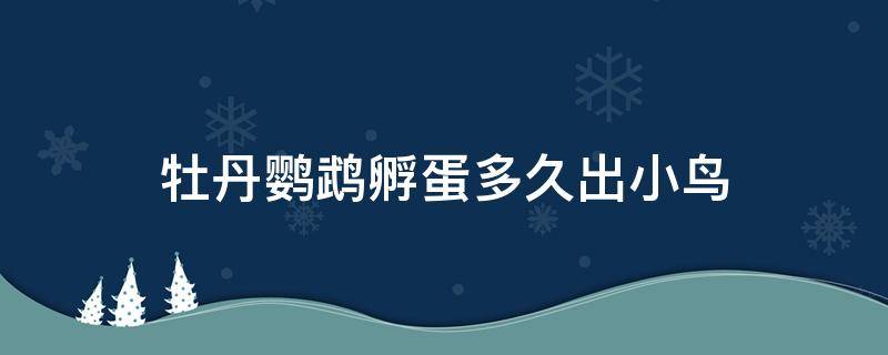 牡丹鹦鹉孵蛋多久出小鸟 牡丹鹦鹉多长时间能孵出蛋