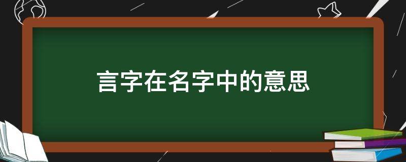 言字在名字中的意思（言言名字表达意思）