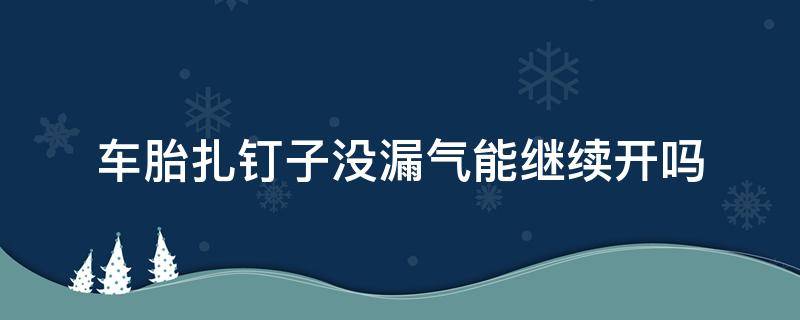 车胎扎钉子没漏气能继续开吗 轮胎扎钉没漏气还能开吗