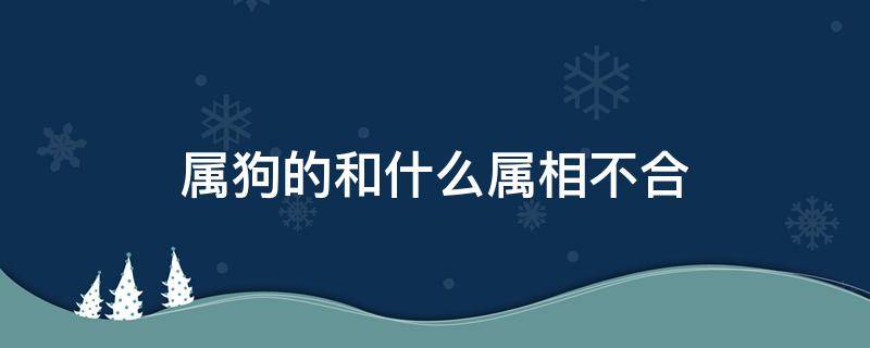 属狗的和什么属相不合（属狗的和什么属相不合财合作）