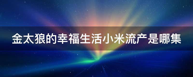 金太狼的幸福生活小米流产是哪集（金太狼与小米幸福的生活）