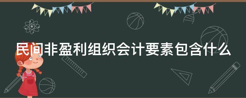 民间非盈利组织会计要素包含什么（民间非盈利组织会计要素包含什么内容）