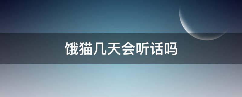 饿猫几天会听话吗 饿猫猫会听话么