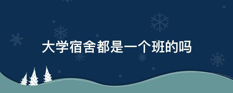 大学宿舍都是一个班的吗 大学的宿舍都是一个班的吗