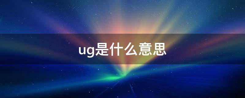 ug是什么意思（ugly是什么意思）