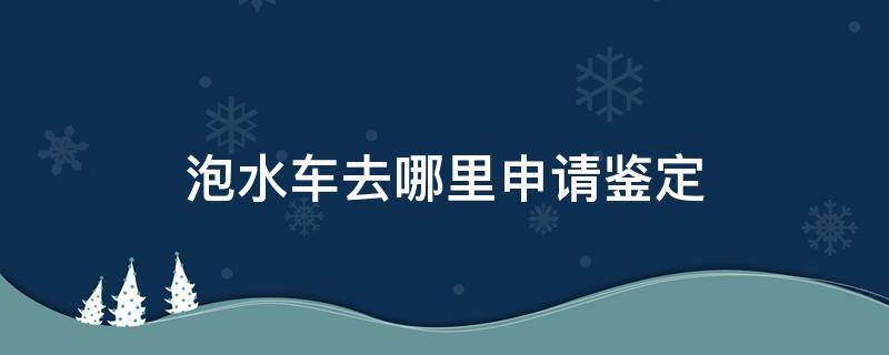 泡水车去哪里申请鉴定（泡水车去哪检测出证明）