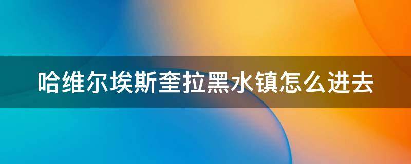 哈维尔埃斯奎拉黑水镇怎么进去（黑水镇哈维尔艾斯桂亚任务）