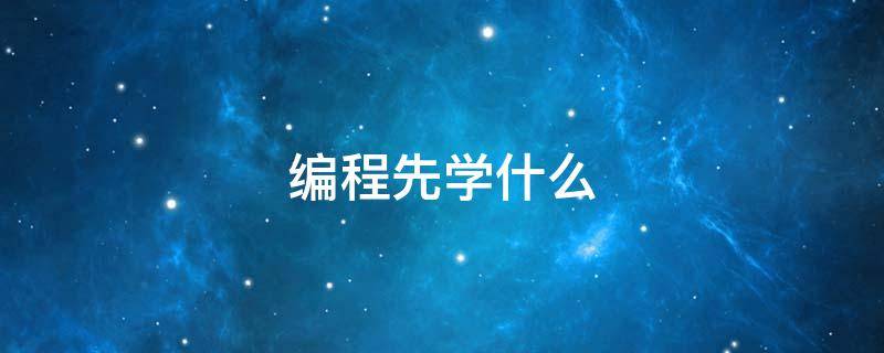 编程先学什么（编程先学什么再学什么）