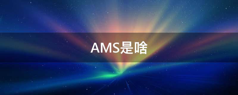 AMS是啥 AMS是啥