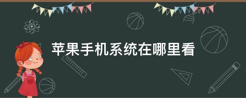 苹果手机系统在哪里看（苹果手机系统在哪里看更新）