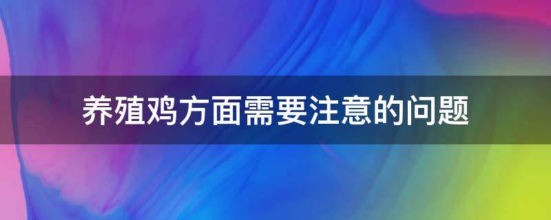 养殖鸡方面需要注意的问题（养鸡需要注意哪些问题）