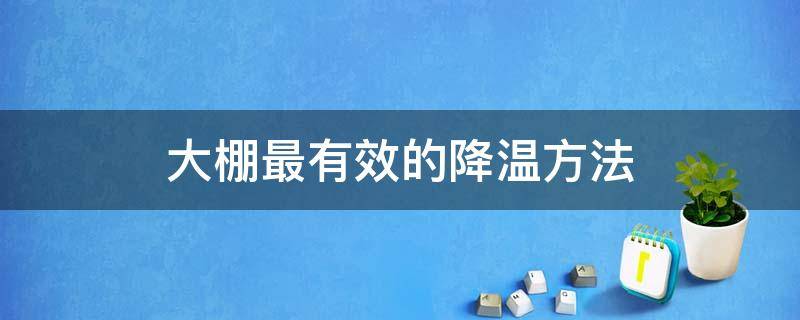 大棚最有效的降温方法 给大棚降温的方法