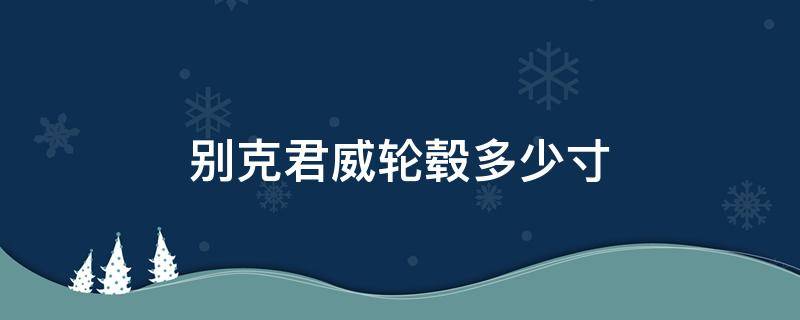 别克君威轮毂多少寸 别克君威轮毂多少寸09年的