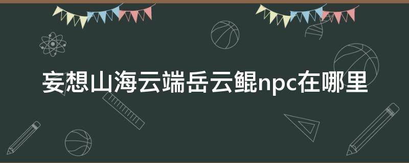 妄想山海云端岳云鲲npc在哪里（妄想山海云端岳云鲲npc在哪里西山）