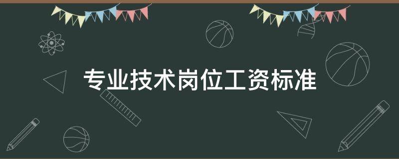 专业技术岗位工资标准（事业单位专业技术岗位工资标准）