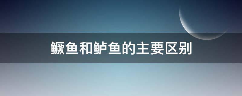 鳜鱼和鲈鱼的主要区别（鳜鱼和鲈鱼的区别是什么）