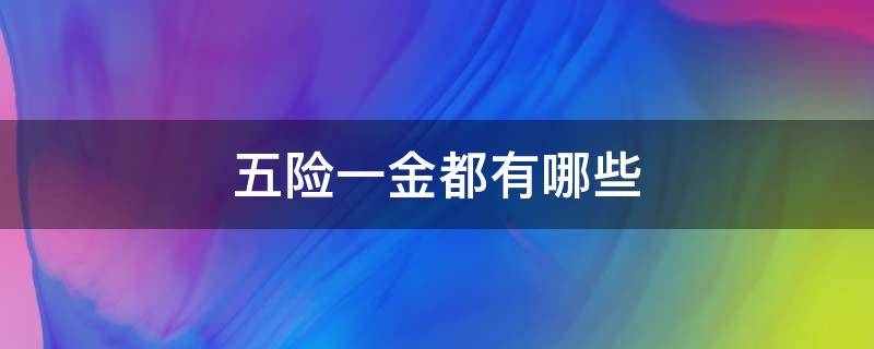 五险一金都有哪些 五险一金都有哪些险种