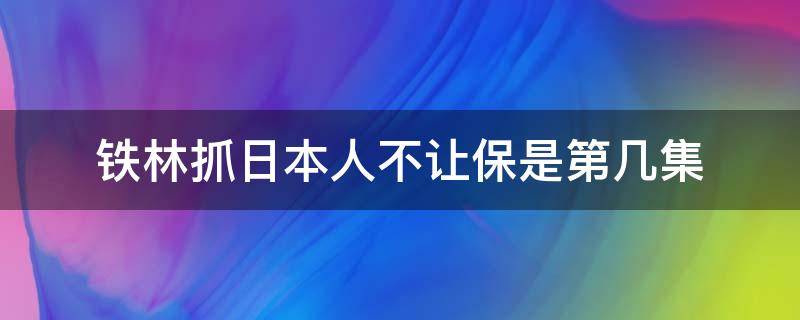 铁林抓日本人不让保是第几集 铁林法办日本人是哪一集